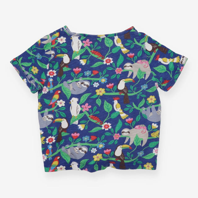 T-shirt blue tie front jungle animals