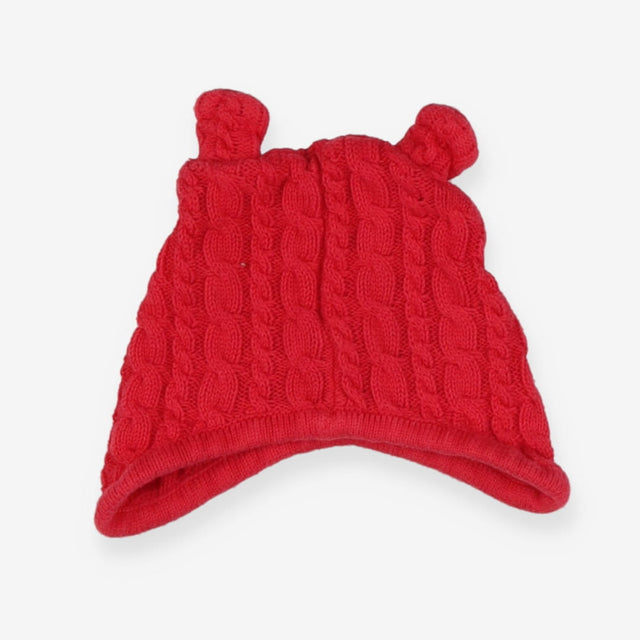 Hat Red Knit with Ears