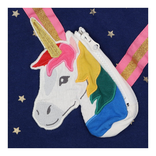 Sweatshirt Navy Gold Stars and Unicorn Bag