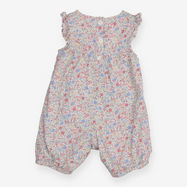 Floral Romper with Frill Sleeves