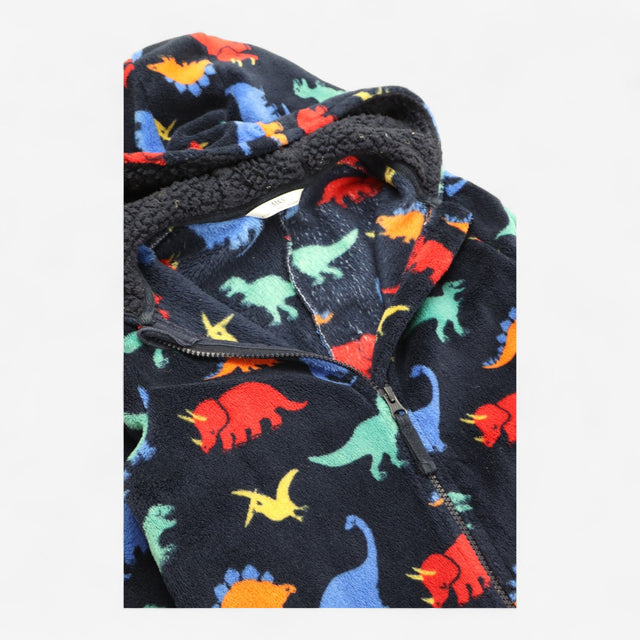 Onesie navy fleece with colourful dinosaur
