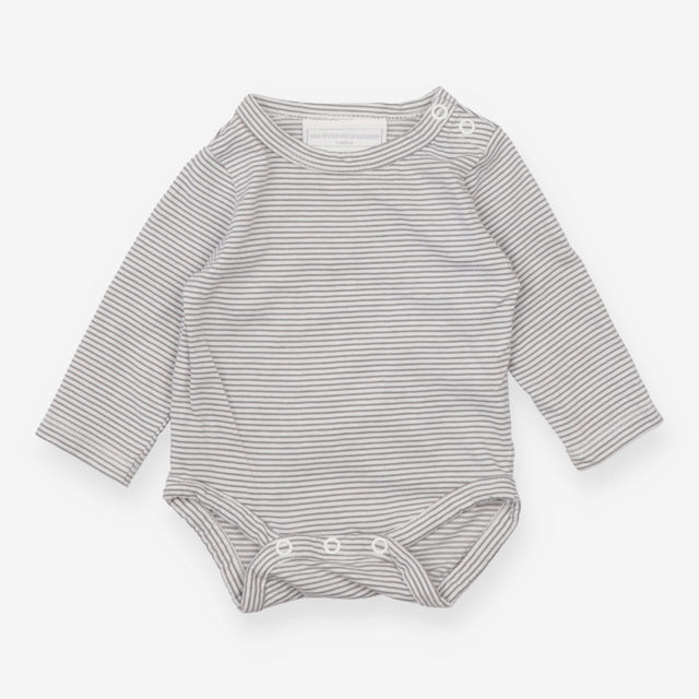 Bodysuit Long sleeved Grey and White Stripes