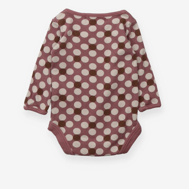 Bodysuit purple with polka dot flowers