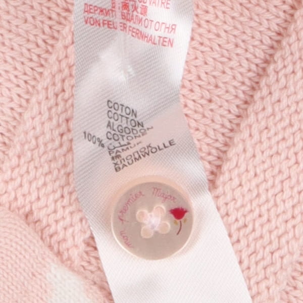 Pink knit cardigan with bunny pockets