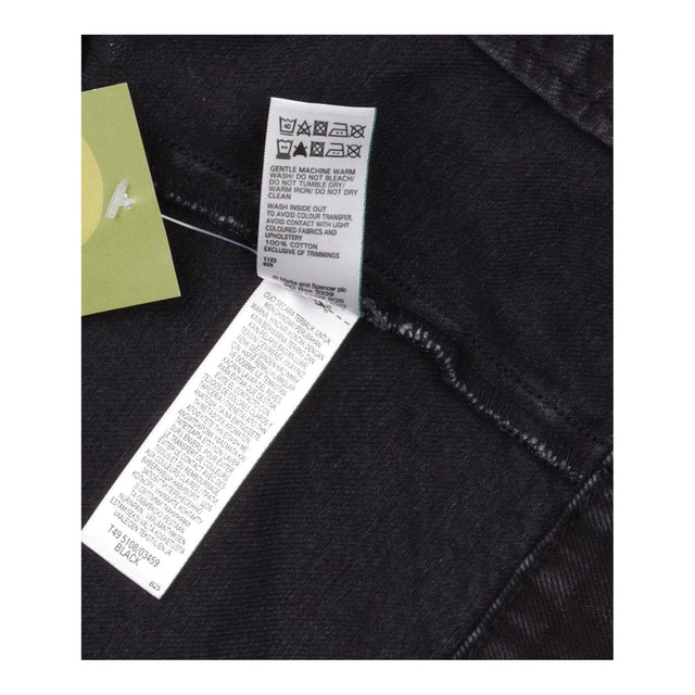 Washed Black 100% Cotton Button Front Denim Jacket