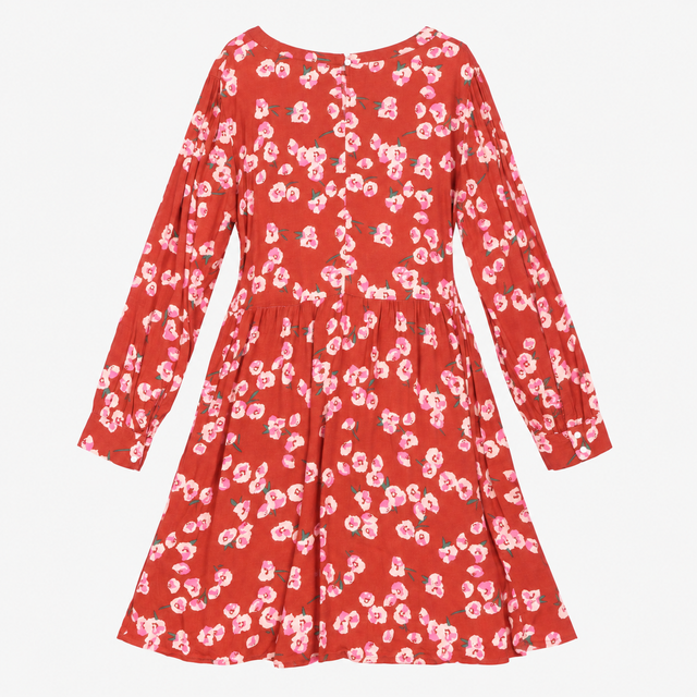 Maternity Dress Rust Pink Floral Long Sleeve Smock