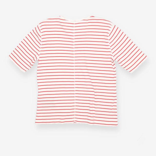 Scoop neck T-shirt Red and White Stripes