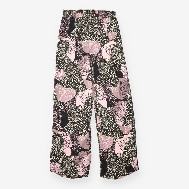 Oliver Bonas Pink Black Leopard Print Pyjama Set
