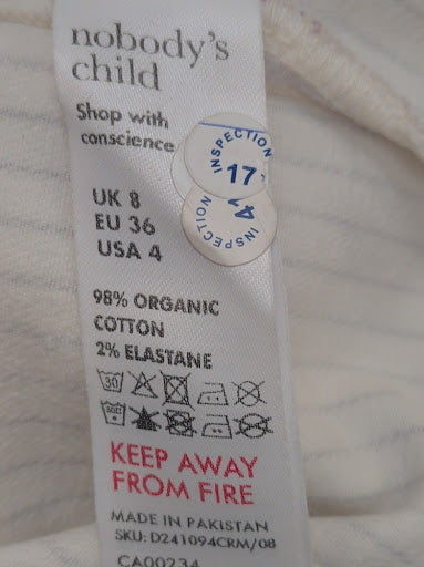 Organic Cotton Pinstripe Sleeveless Midi Dress