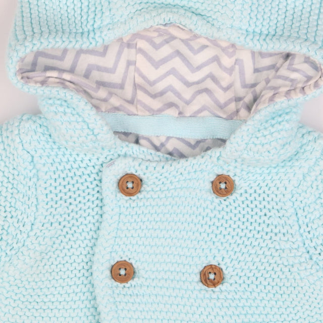 Hooded Cardigan Light Blue with Bear Ears