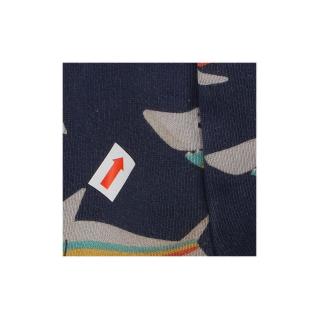 Onesie Navy with Yellow Hood and Rainbow Sharks pr