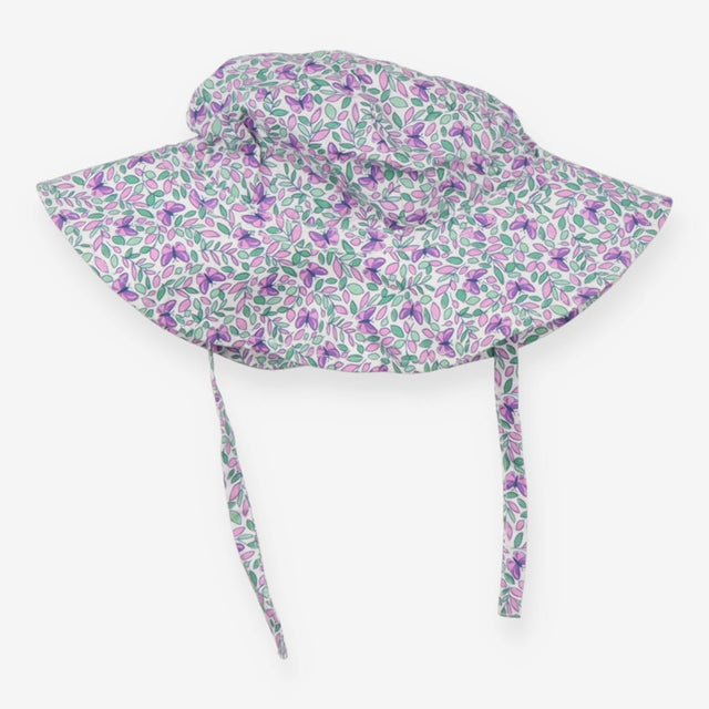 Sunhat purple butterflies with tie