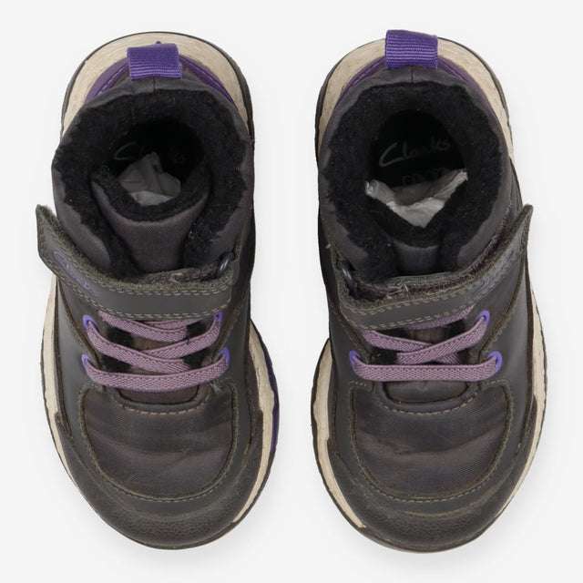 Winter Boots Grey and Purple with Fleece lining