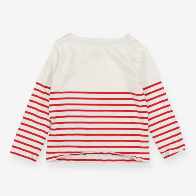 T-shirt Long Sleeve Red Stripe Snowman with Crown