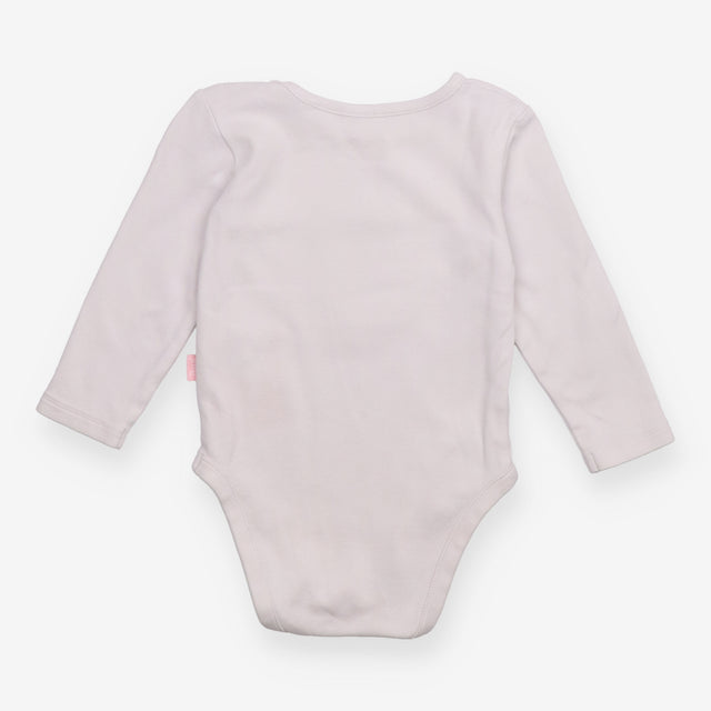 Bodysuit white LS floral pear