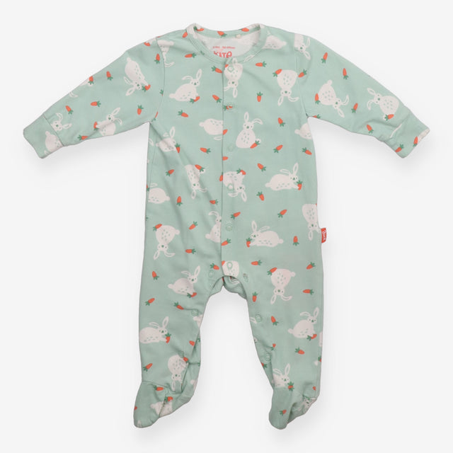 Sleepsuit Green Rabbits with Carrots