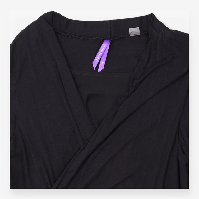 Black Chiffon Panel Long Sleeve Maternity Nursing