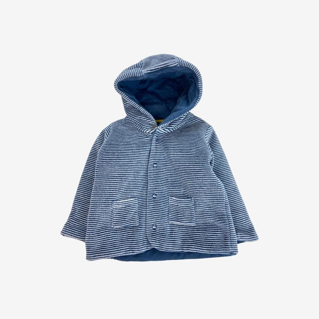 Blue Stripe Velour Hoodie