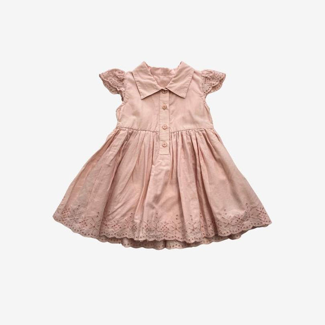 Pink Collared Woven Dress