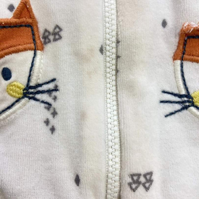 Cream fox velour hoody