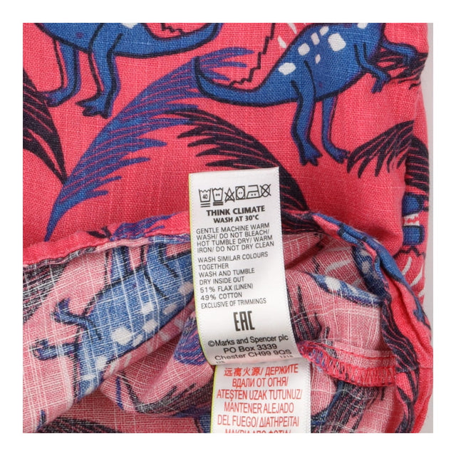 Shirt Pink with Blue Dinosaurs