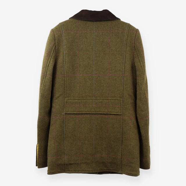 Tweed Field Coat Wool Country Jacket Suede Trim Ch