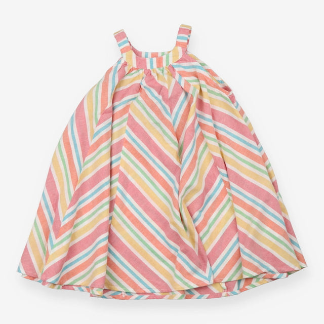 Summer swing dress rainbow chevron
