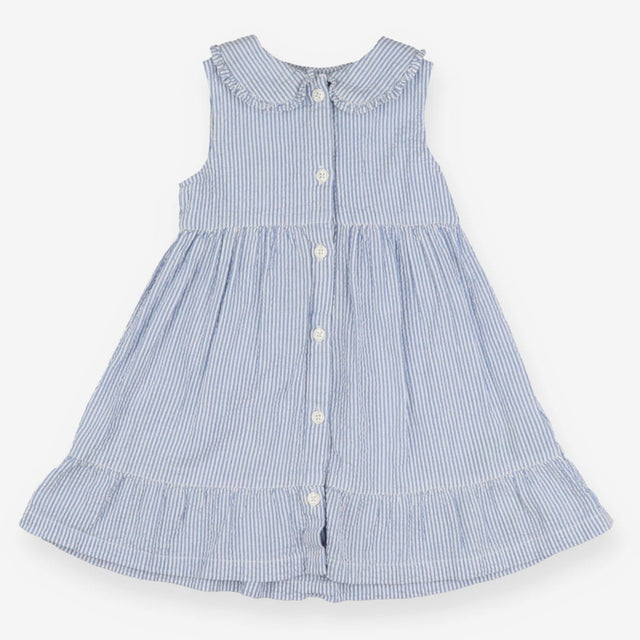 Blue Striped Collared Dress