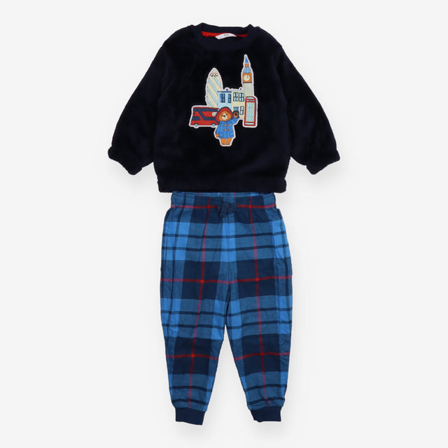Pyjamas Paddington top navy fleece and bottom blue