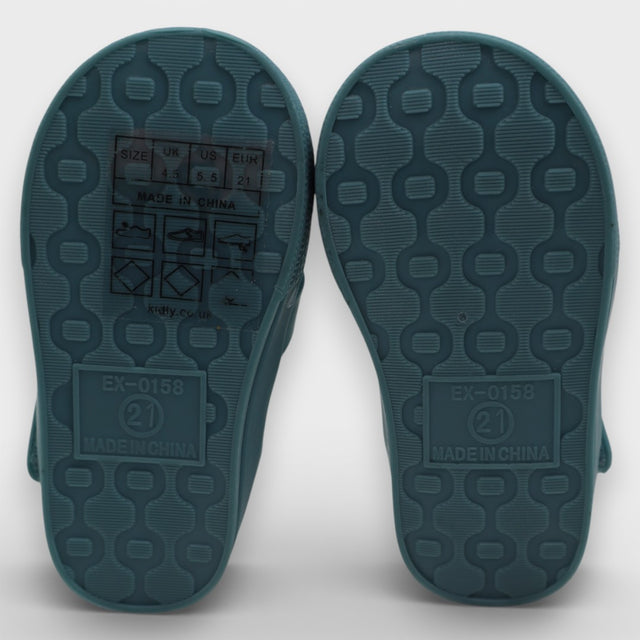 Jelly Shoe Teal with Velcro Fastening