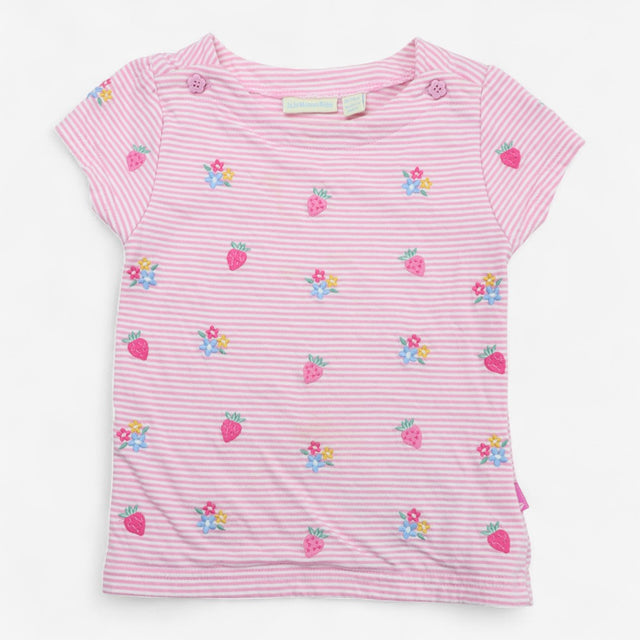 T-Shirt Pink Stripe Strawberries