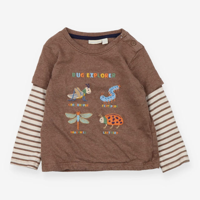 T-shirt brown stripe bug explorer