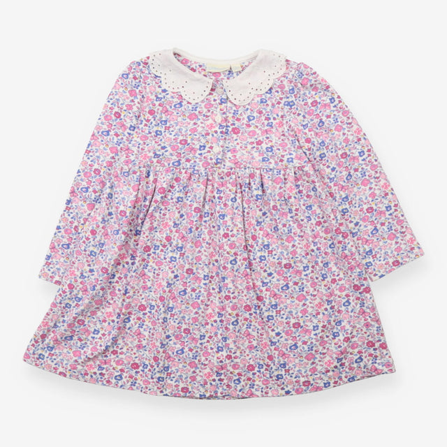 Dress Long Sleeved Collar Pink Ditsy