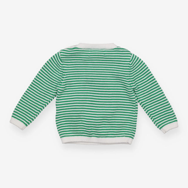 Green Striped Sheep Knit Sweater