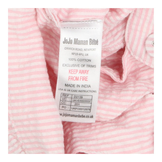 Pink and white stripe seersucker romper