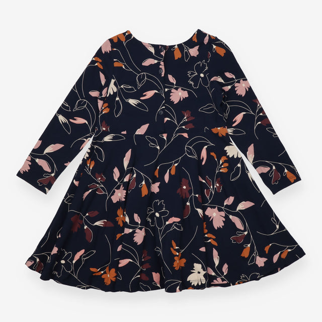 Navy Autumn Leaves Dress