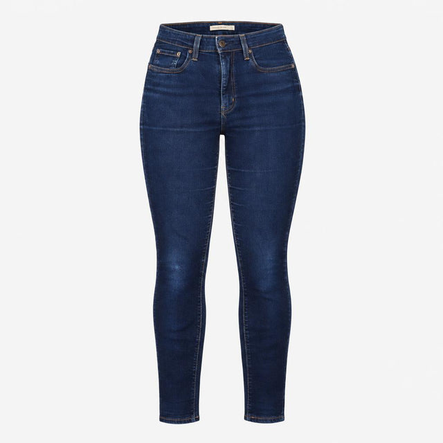 Jeans Dark Blue Denim High Rise Skinny Stretch