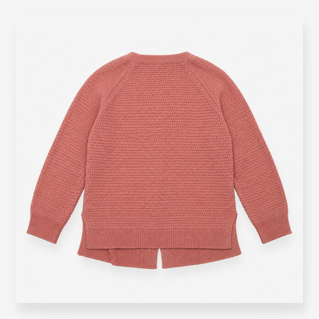 Cardigan Pink Open Front Chunky Knit Pocket