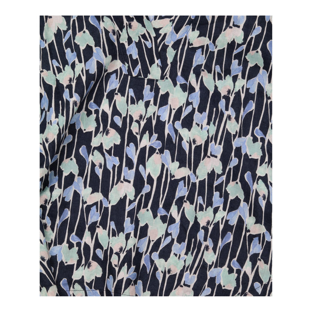 Top Floral Linen V-Neck Short Sleeve Lightweight N