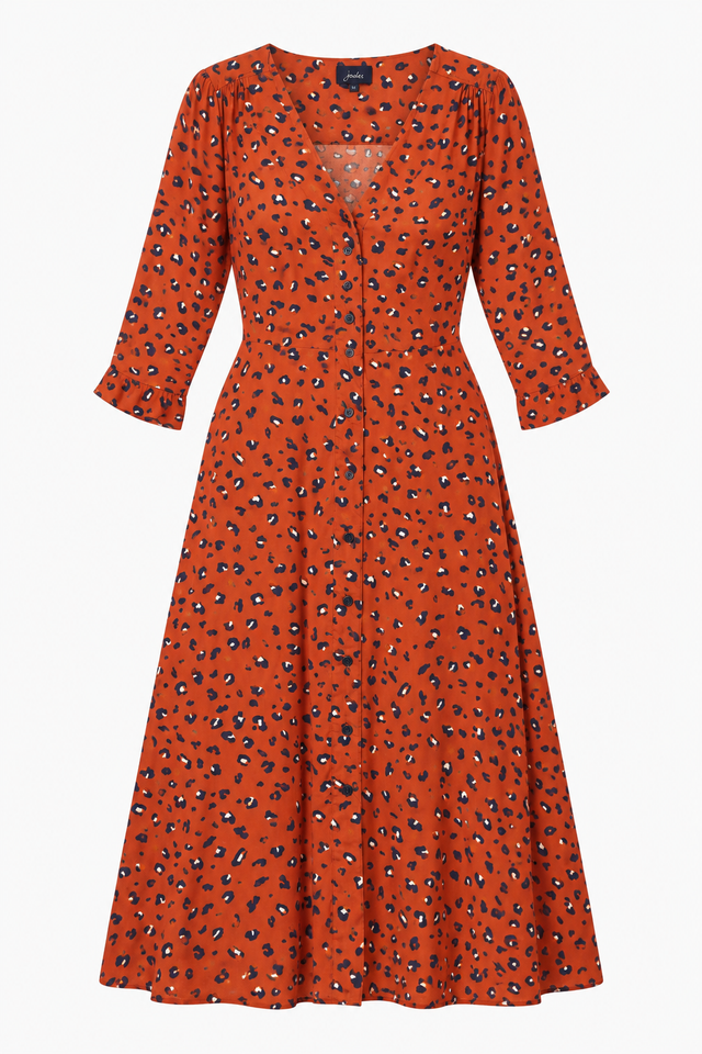 Rust Orange Leopard Print Button Front Max