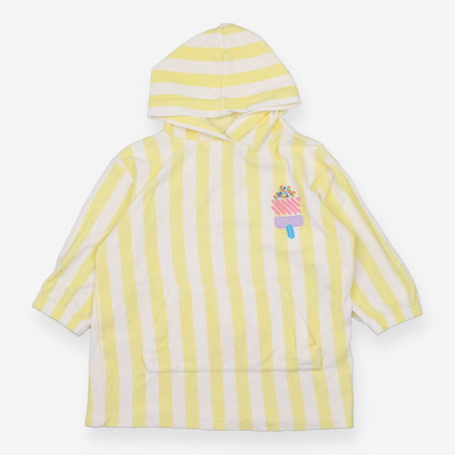 Poncho toweling yellow and white striped