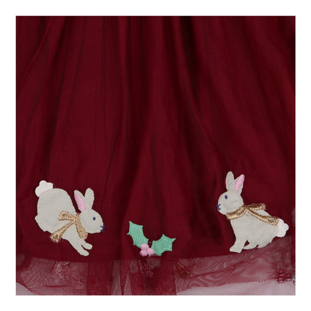 Party Dress Burgundy Rabbit Tulle Skirt