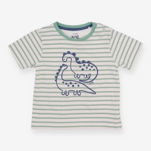 Green Striped Dinosaur T-shirt