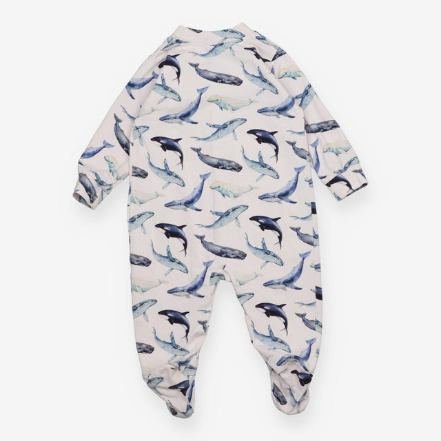 White Sleepsuit with Whales