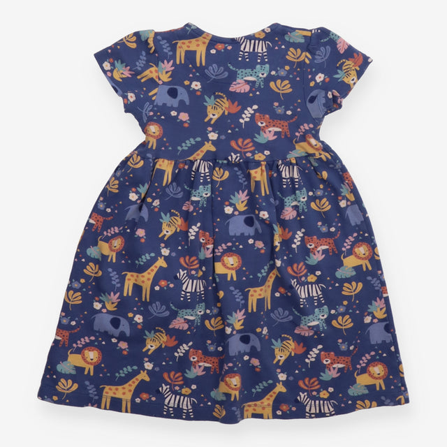 Dress Jersey Blue Short Sleeve Jungle Lion Pocket