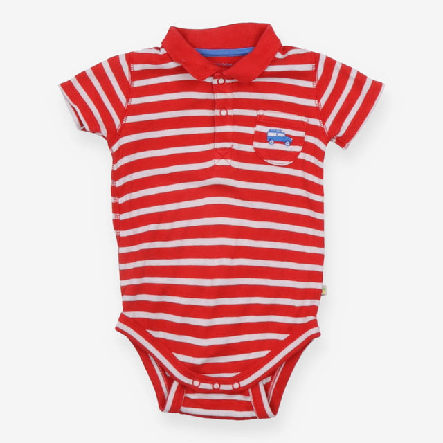 Red Striped Bodysuit with Car Pocket
