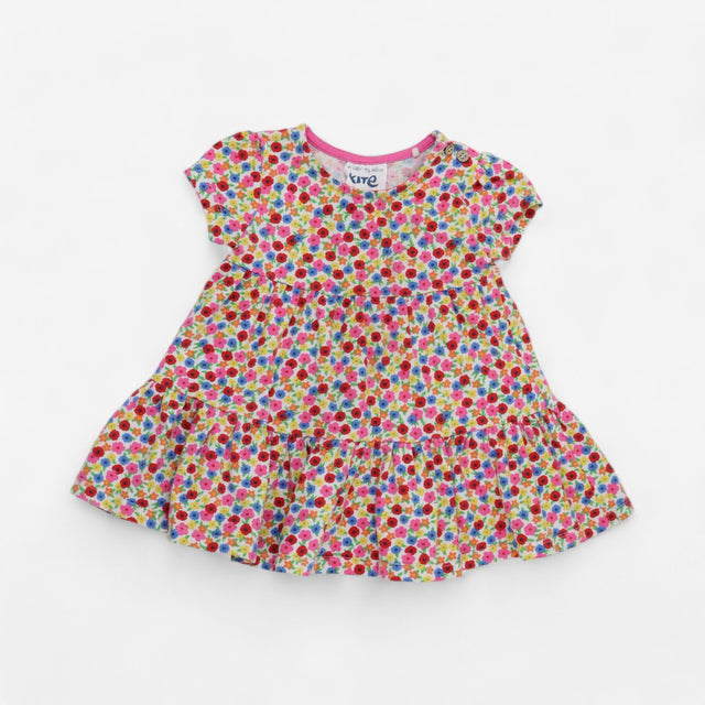 Pink Ditsy Tiered Dress
