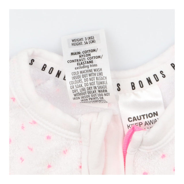 Wondersuit white towelling pink spot
