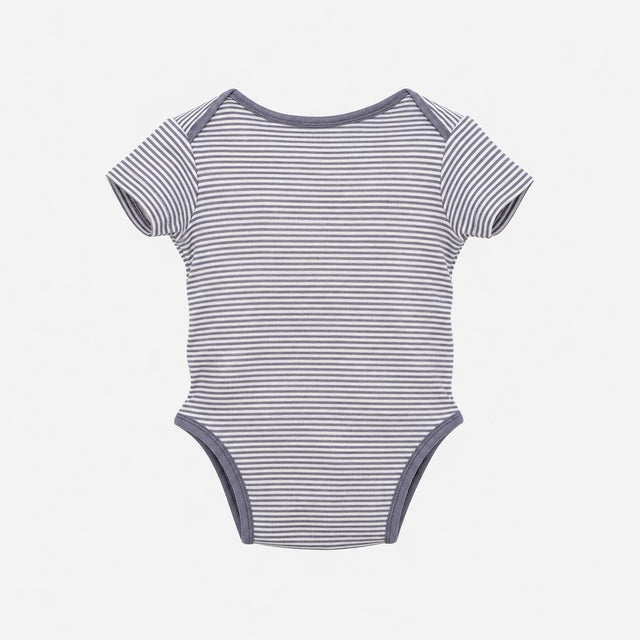 Bodysuit Navy Striped Embroidered Zebra
