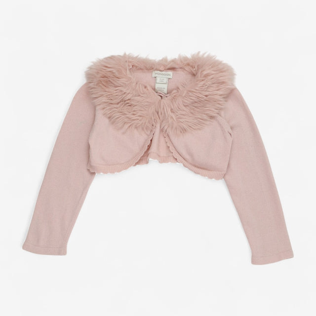 Bolero Pink Fur Collared